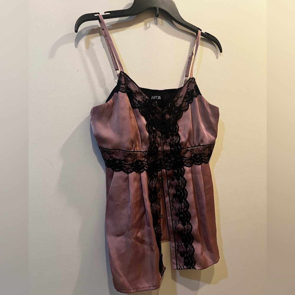 Apt. 9 Mauve and Black Lace Camisole